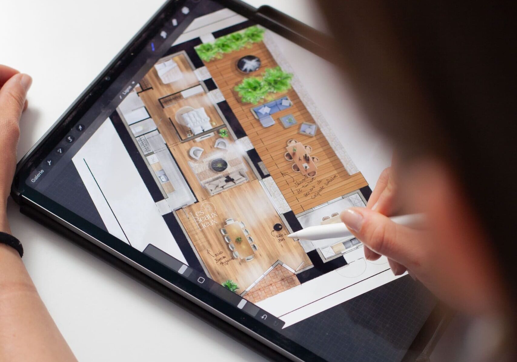dessin_perspective_architecte_interieur plan 2D - architecte d'intérieur